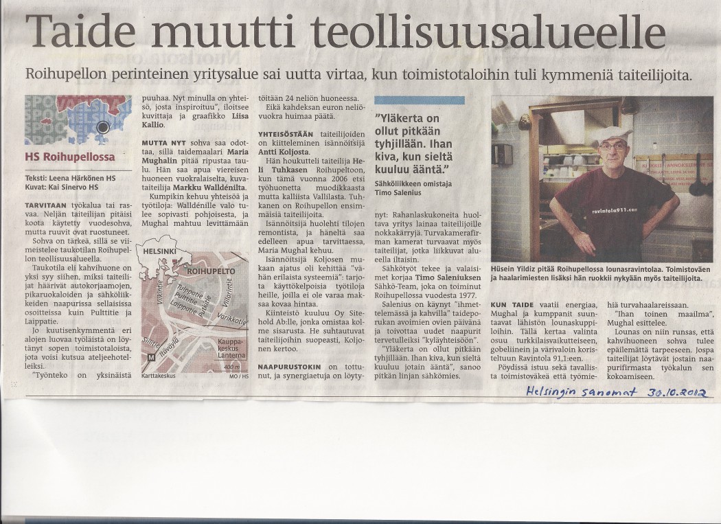 lehtijuttu_helsingin sanomat 30.10.2012